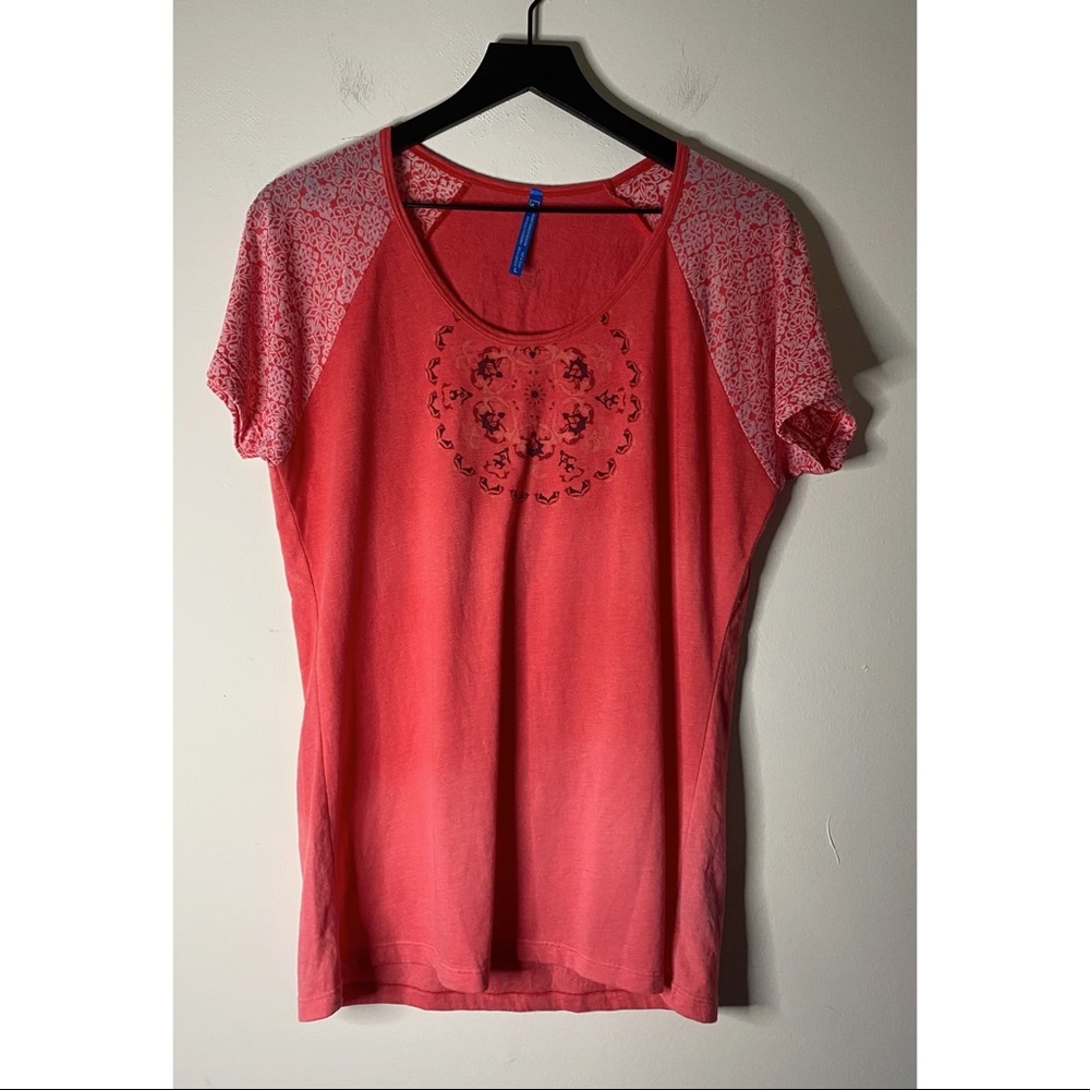Kuhl Short Sleeve Tee in Coral Ombré Size L